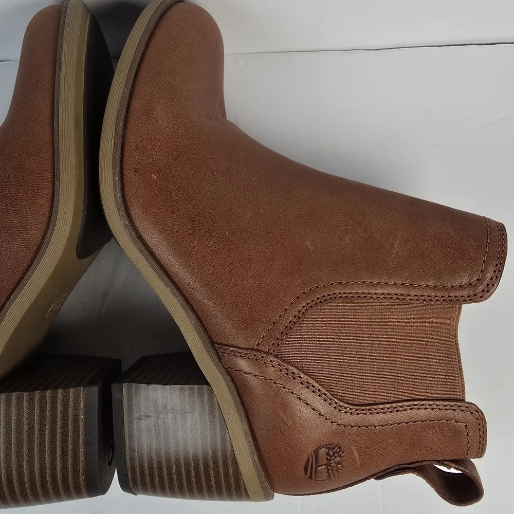 NWOT Timberland Womens Chelsea Brynlee Park Cognac Ankle Boots Size 6 Cabincore